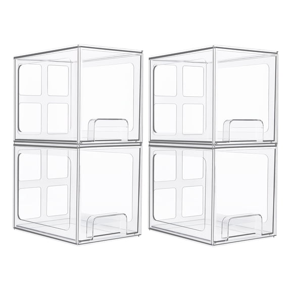 4/8 Pack Acrylic Clear Table And Drawer Storage Box, Stackable Plastic Drawers for Office Storage And Organization, Desk & Drawer Organizer for Home Storage