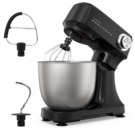 4.8 Qt Electric Stand Mixer with 12 Speed Settings, Lightweight And Portable Kitchen Mixer for Everyday Use, Includes Egg Whisk, Dough Hook, And Flat Beater