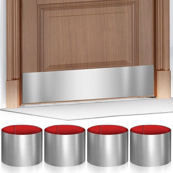 4 8" X 34" Sadhesive Door Kick Plate For Bottom Of Stainless Steel Front Plates Kickplates 36" Interior And Exterior (brushed)