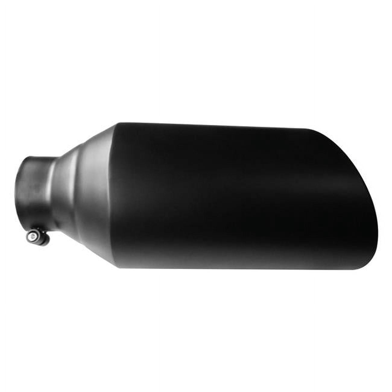 4 & 8 in. Stainless Steel Rolled Edge Angle Cut BoltOn Black Exhaust