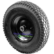 4.80/4.00-8 16" x 4" HD PNEUMATIC Assembly, Diamond Tread Tire. Carefree Brand 4" Center Hub / 5/8" Bearings