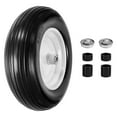 thumbnail image 1 of 4.80/4.00-8" Flat- Solid Tire and Wheel, 14.5" Wheelbarrow Tire-3" Centered Hub, 5/8" Axle Bore Hole,for Wheelbarrow Garden Cart Trolley Wagon Lawn Mover Replacement(1 Pack), 1 of 7
