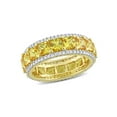 thumbnail image 1 of 4.80 Carat (Ctw) Yellow Sapphire Ring Band with Diamonds in 14K Yellow Gold for Women, 1 of 6