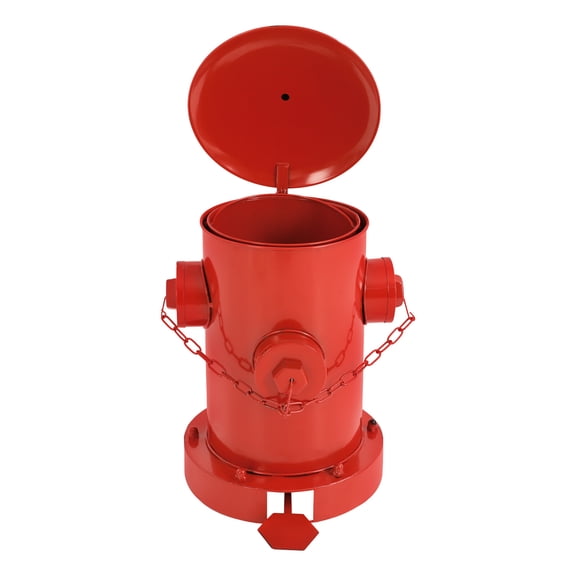 4.82L Retro Fire Hydrant Trash Can, Pedal Trash Can, Indoor Outdoor Waste Bin Red