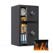 4.83 Cu.Ft Large Home Safe, Heavy-Duty Digital Security Safe with Fingerprint Lock, Built-In Drawer & Removable Shelf, Fireproof & Waterproof Bag Included