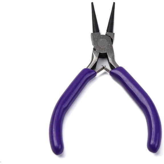 4.84 Inches- Mini Round Nose Pliers Small Wire Cutters Steel Jewelry Pliers With Indigo Handle for Jewelry Making Beading Wirework Crafts DIY Small Repairs and Artistic Projects diy