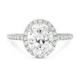 thumbnail image 1 of 4.85 ct Oval Cut Genuine Cultured Diamond VS1-VS2 I-J 14K White Gold Halo Promise Wedding Statement Engagement Designer Ring size 7.5, 1 of 5