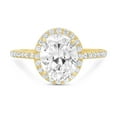 thumbnail image 1 of 4.85 ct Oval Cut Real Genuine Natural Diamond VS1-VS2 G-H 14K Yellow Halo Gold Promise Wedding Statement Engagement Designer Ring size 10.5, 1 of 6