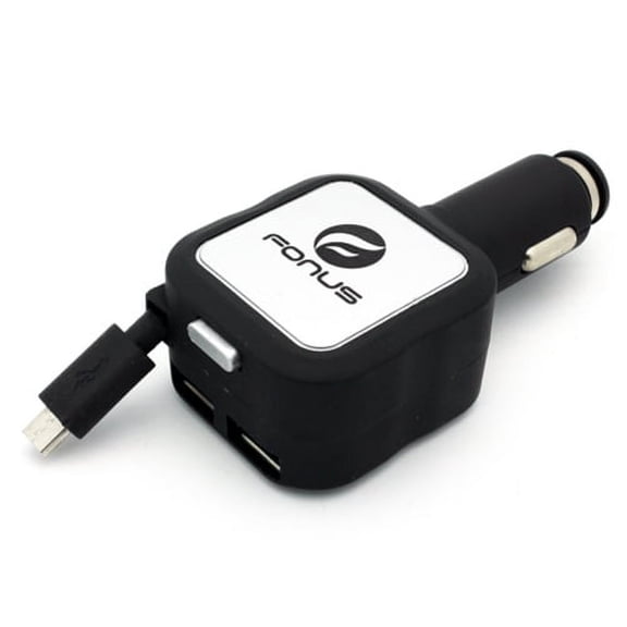 4.8Amp Retractable Car DC Socket Rapid Charger USB 2-Port for Verizon LG G Pad 8.3 - Verizon LG G Pad 7.0 - AT&T LG G Pad 7.0 - Verizon LG G Pad 10.1 - Verizon Motorola Droid Turbo 2