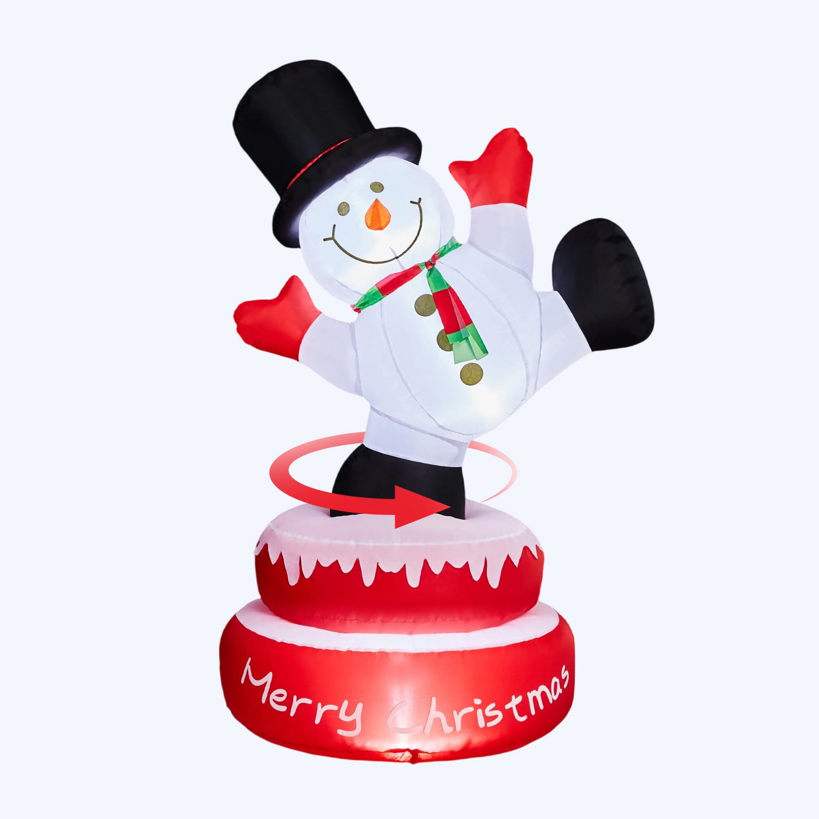 4.8FT Lighted Christmas Inflatable Decoration, Large Rotating Snowman