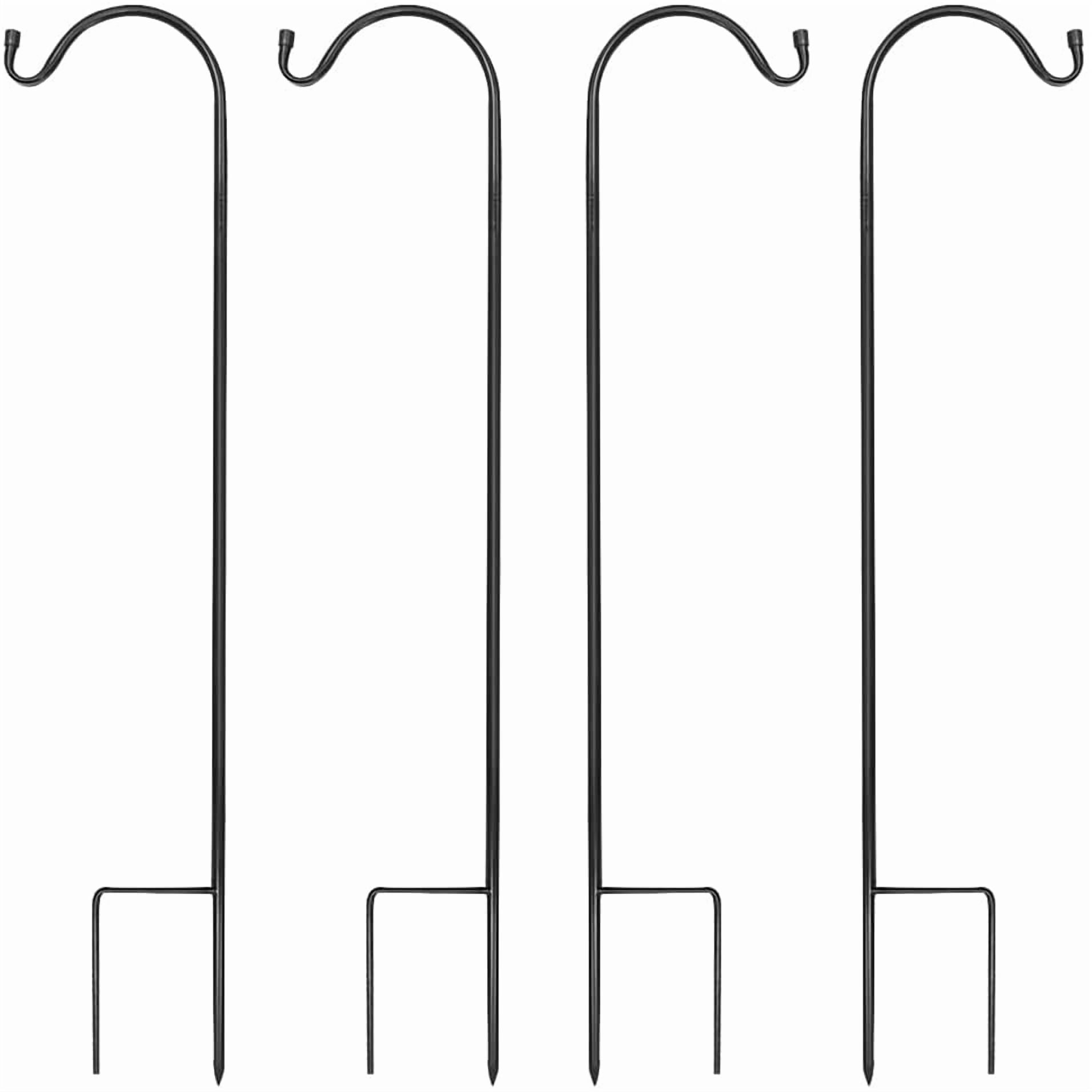 4/8PK Heavy Duty Garden Shepherds Hooks for Outdoor, Premium Metal Shepherds Hooks, Height Adjustable Bird Feeder Hanger, Hanging Basket Hooks 37” Inch Tall Hanging Plant Hooks (4PK)