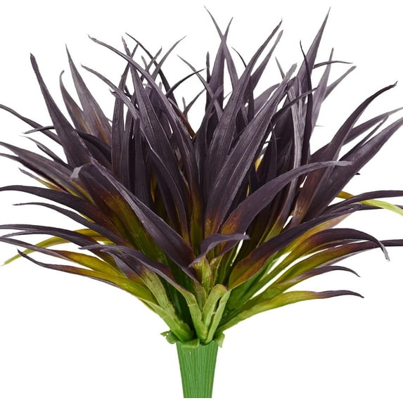 4/8Pcs Artificial Grass Plants Outdoor UV Resistant Fake Faux Greenery Stems for Home Window Garden Office Patio Pathway Front Porch Garden Décor