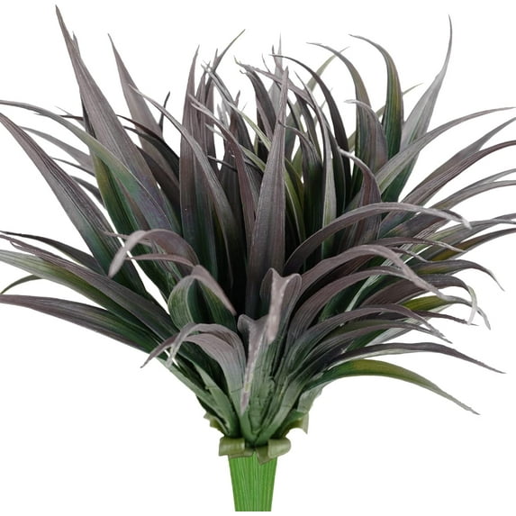 4/8Pcs Artificial Grass Plants Outdoor UV Resistant Fake Faux Greenery Stems for Home Window Garden Office Patio Pathway Front Porch Garden Décor