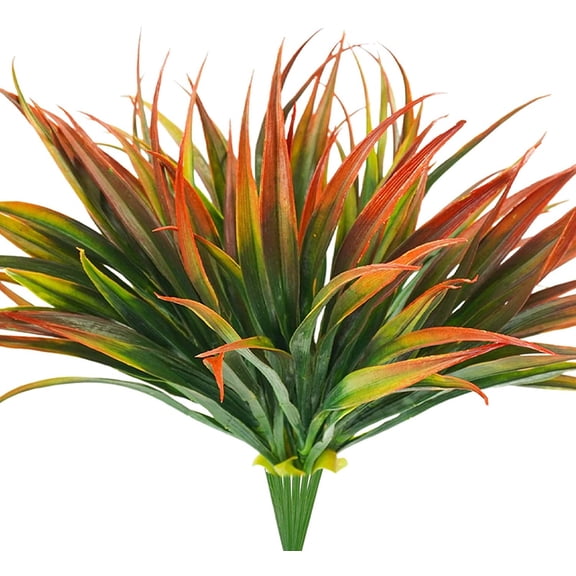 4/8Pcs Artificial Grass Plants Outdoor UV Resistant Fake Faux Greenery Stems for Home Window Garden Office Patio Pathway Front Porch Garden Décor