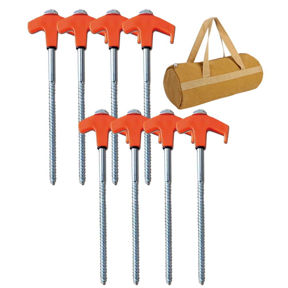 4/8Pcs Screw in Tent Stakes Ground Stakes Heavy Duty 20/25cm Metal ...