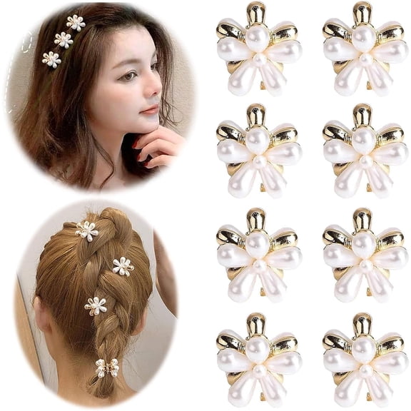 4/8Pcs Small Pearl Hair Claw Clips Mini Pearl Claw Clips Sweet Artificial Bangs Decorative Hair Z5H1 For Women Accessories Clips