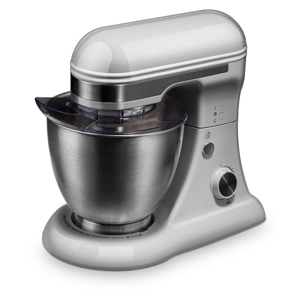 4.8QT Stand Mixer, 12-Speed Electric Kitchen Mixer with Tilt-Head, Stainless Steel Bowl, Egg Whisk, Dough Hook & Beater Lightweight, Compact for Small Kitchens,White