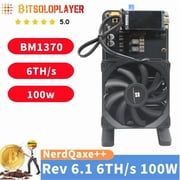 4.8TH/s Bitaxe NerdQaxe++ Bitcoin Lottery Miner with 4Pcs BM1370 ASIC Chip Home Solo Mining BTC Miner Open-source Crypto Lotto Machine,Black Stand