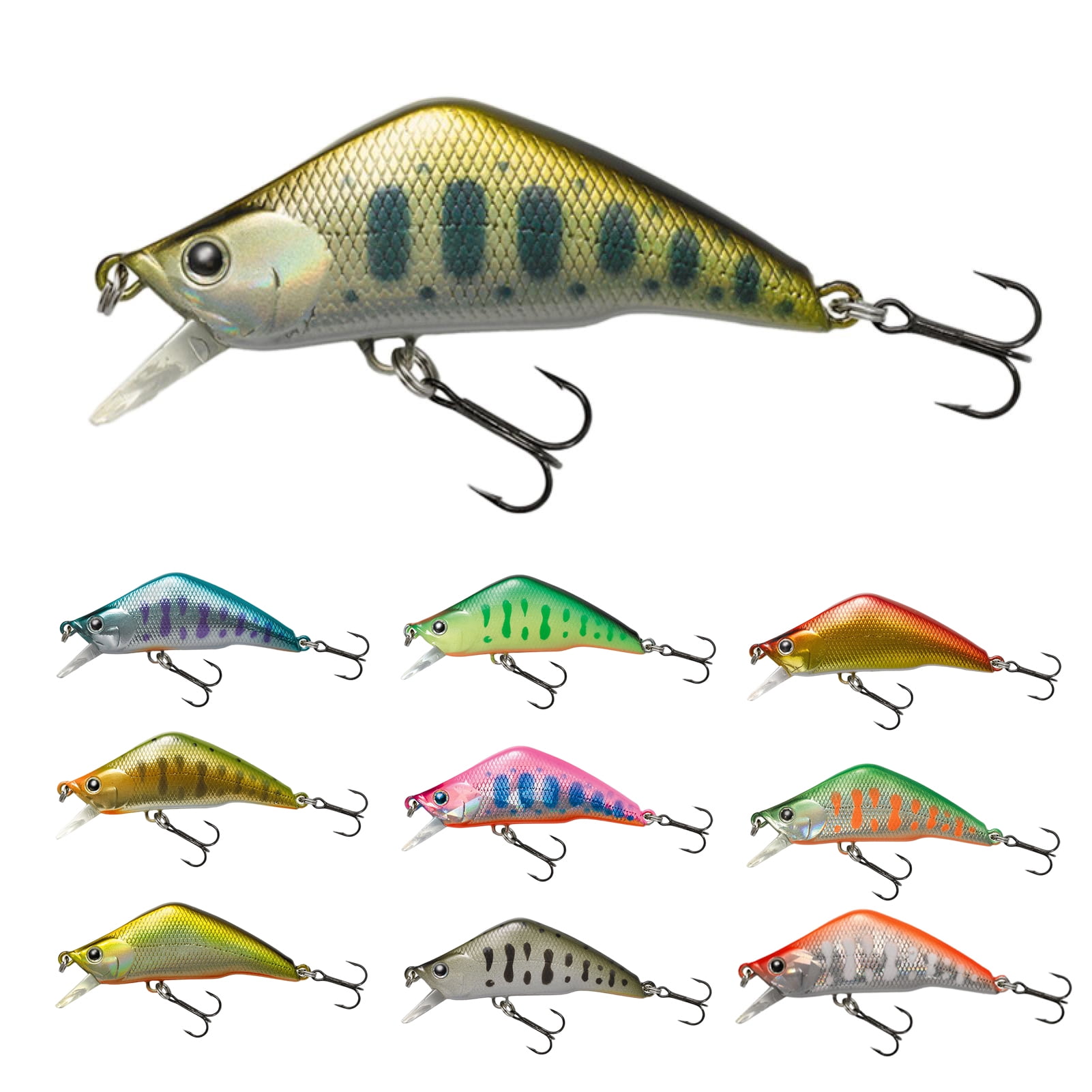 4.8cm/3.8g Artificial Fishing Lure Bionic 3D Eyes Sharp Hooks Stream ...