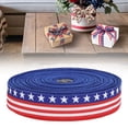 thumbnail image 1 of 4.8cm x 2m Patriotic Stripe & Star Linen Ribbon - Red White Blue Vertical Stripes with White Stars, American Flag Style Ribbon for 4th of July Wreath Bows, Memorial Day DIY Crafts, 1 of 9