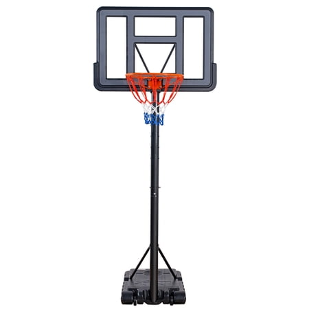 4.8ft-10ft Adjustable Height 44" Shatterproof Outdoor Portable Basketball System (Adult)