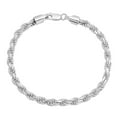 thumbnail image 1 of 4.8mm .925 Sterling Silver Diamond-Cut Twisted Rope Chain Bracelet, 9 inches, 1 of 7