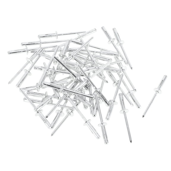 4.8mm Grip Diameter 21mm Grip Length 10.1mm Flange Diameter Dome Head Tri-Fold Rivets Repairing Tool Assortment Kit Aluminum 50 Pcs