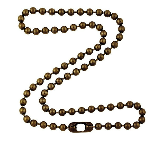4.8mm Large Antique Brass Ball Chain Necklace with Extra Durable Color Protective Finish - 22 Inches