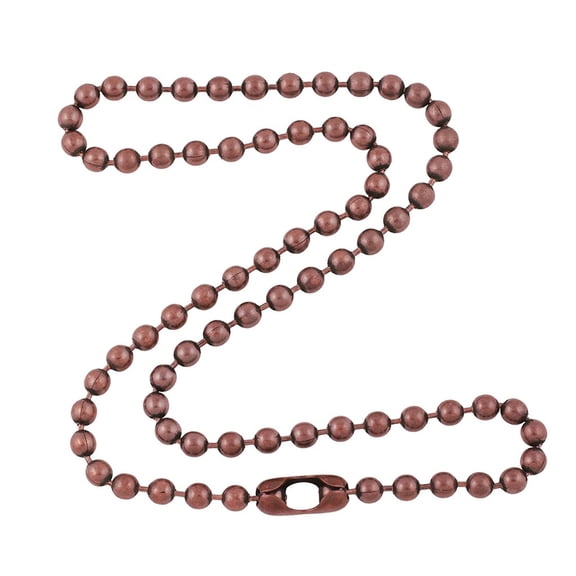 4.8mm Large Antique Copper Ball Chain Necklace with Extra Durable Color Protective Finish - 15 Inches