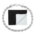 thumbnail image 1 of 4.8mm Solid .925 Sterling Silver Twisted Rope Chain Bracelet, 8 inches + Gift Box, 1 of 6