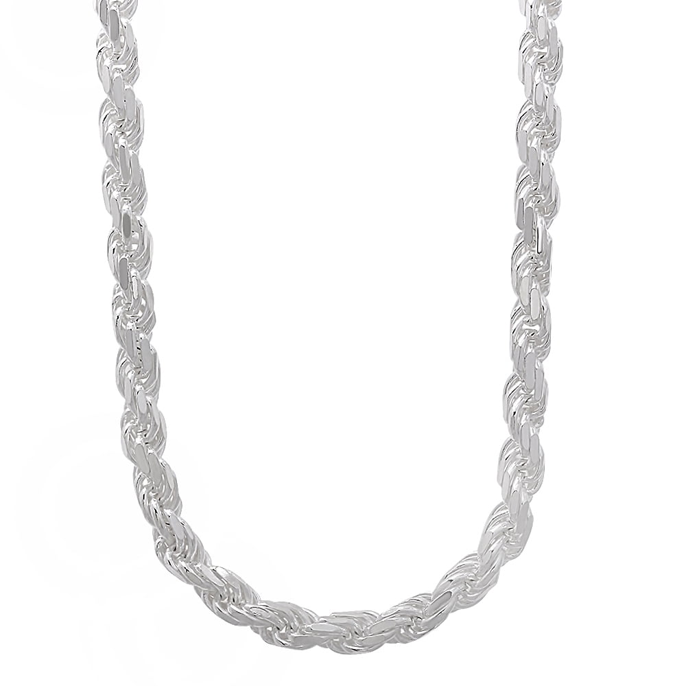 4、Silver 925 Twisted Rope Chain Necklace 925 Sterling Silver Rope Chain, Twisted Chain Necklace