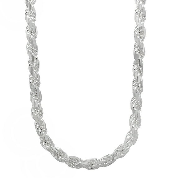 4.8mm Solid .925 Sterling Silver Twisted Rope Chain Necklace, 26 inches