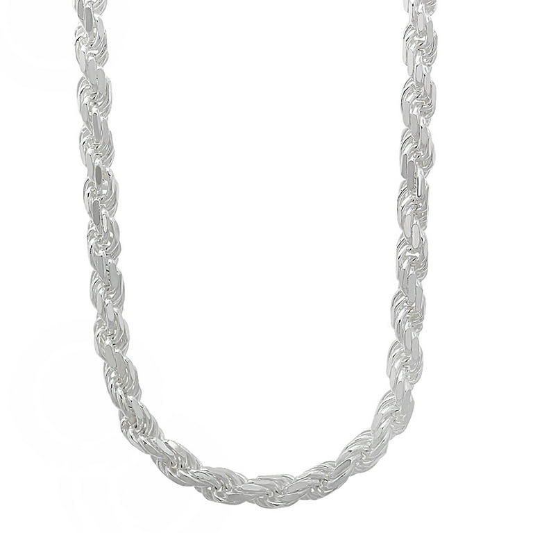 Solid Sterling Silver Twisted Rope Chain Necklace, 30 - Main Image