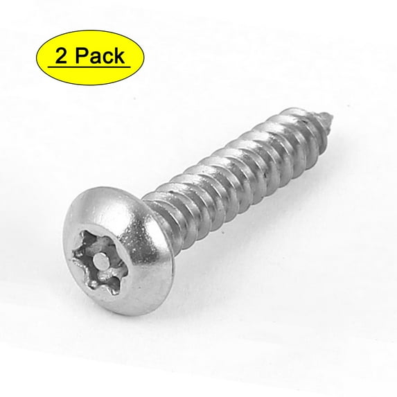 4.8mmx25mm Thread #10 Stainless Steel Round Torx Head Self Tapping Screws 2pcs