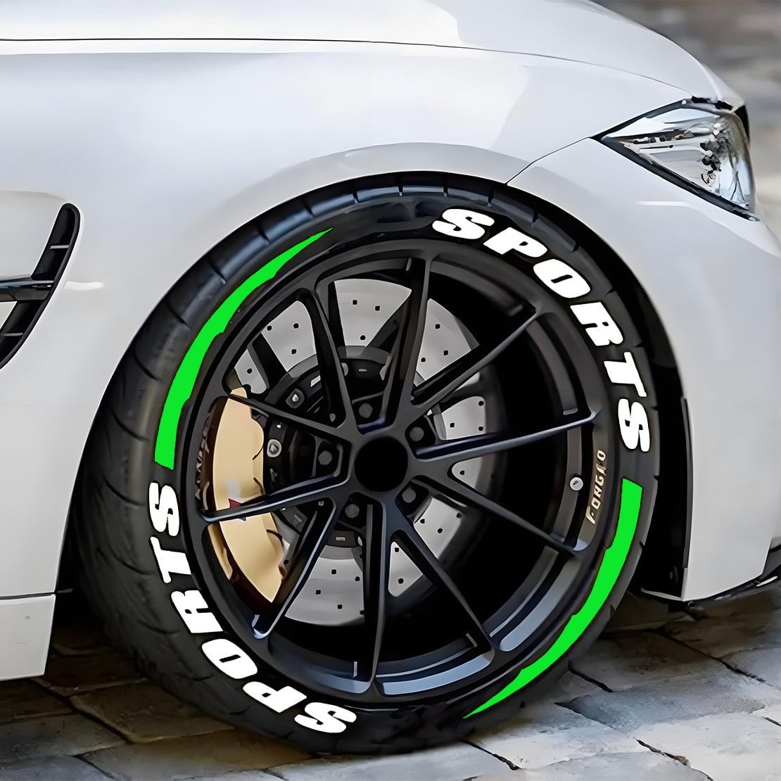 4/8pcs Car Tire Wheel Stickers Car Tuning Universal 3D Permanent PVC ...