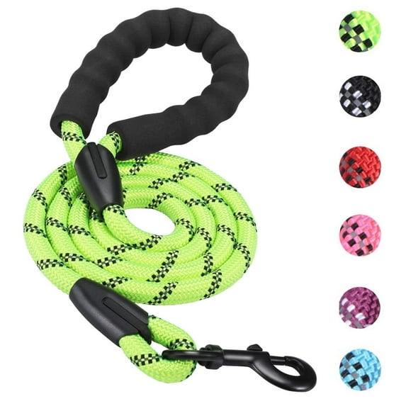 4.9 ft Dog Leash with Handle and Reflective Threads, Rope Dog Leash for Small Medium Large Pets, Green