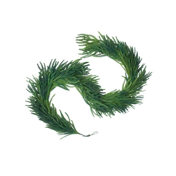 4.9 Ft Artificial Norfolk Pine Garlands, Real Touch Winter Pine Garland, Green Artificial Greenery Garland for Table, Mantle, Wall, Indoor, Outdoor Christmas Decorations
