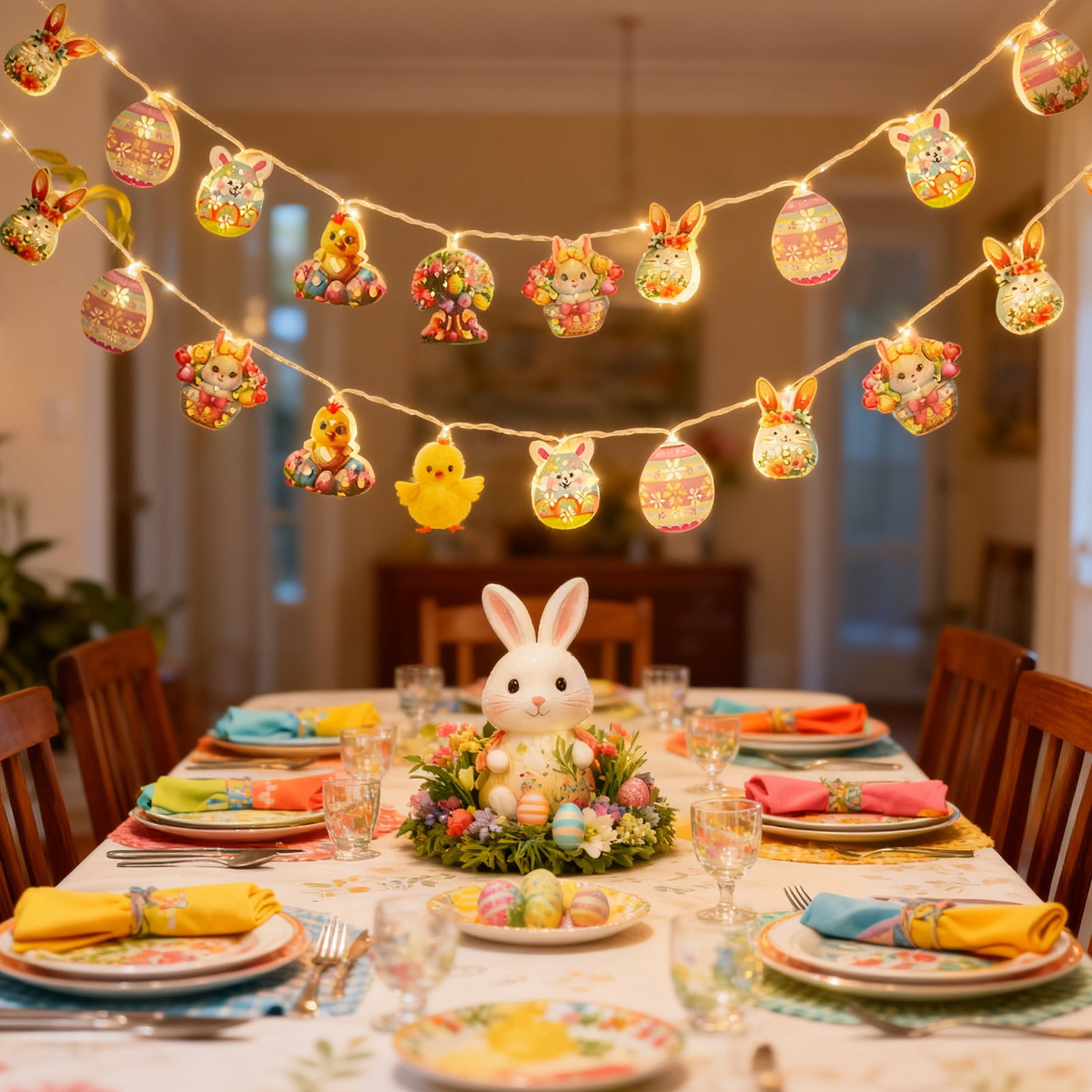 4.9 Ft Easter String Lights,Easter Eggs Chick Fairy Lights and Carrot ...