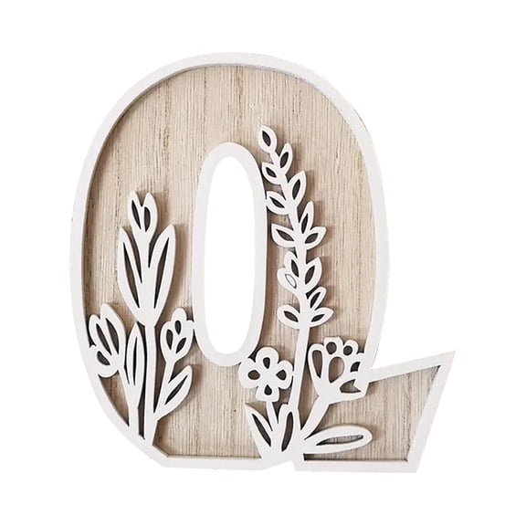 4.9 Inch Wooden Letters for Wall Decor, Flowered Paintable Wooden Letters for Crafts Wood Alphabet Letter for Birthday Boho Sign Wedding Home Decoration Happy 2026!