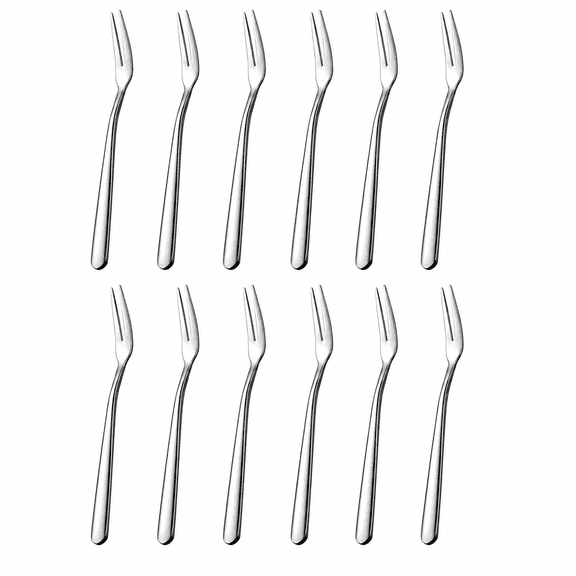 4.9" Mini 304 Stainless Steel Fruit Forks, Elegant Dessert-Appetizer-Cake Forks, Perfect for Home Use and Cocktail Parties, Set of 12 (Silver)