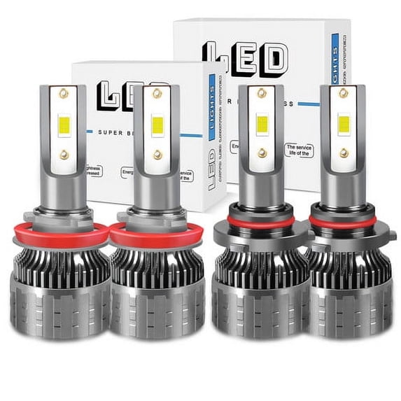 4* 9005 H11 Combo LED Headlight Bulbs KIT for 2017-2019 Nissan Titan High Low Beam