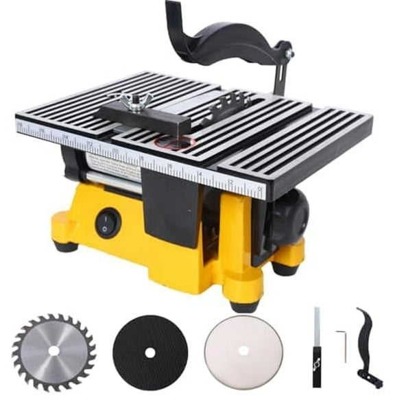 4" 90W Mini Table Saw, Top Cut Off Miter Saw Multifunctional Desktop Saws w/ 3 Blades for Precision Cut Metal Wood Frame Molding$$Tools & Hardware Other