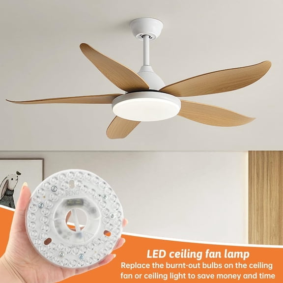 4.92" LED Ceiling Fan Light Retrofit Kit, Upgrade Retrofit Kit Bright Dimmable 14W 3CCT 3000K 4000K 6000K 3-Color Temperature 2400LM PCB Panel, Magnetic or Screw Easy Install