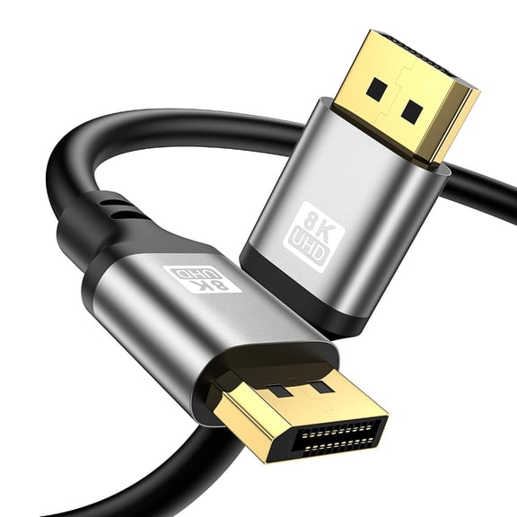 4.92FT (1.5M) DP 1.4 Cable 8K@60Hz 4K@144Hz, Male to Male DisplayPort Cable, High Speed 32.4Gbps Ultra HD Video Cord, Compatible with Monitor, PC, Gaming Laptop, Graphics Card, TV, Projector