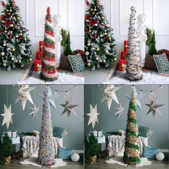 4.92ft Christmas Tree, Christmas Tree Festival Lights Atmospheres Folding Decoration Party Christmas Tree Mini Christmas Trees