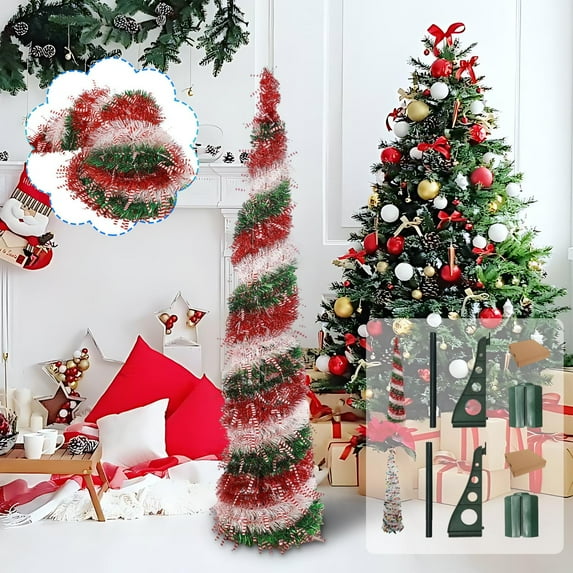 4.92ft Realistic Artificial Christmas Tree, Christmas Tree Festival Lights Atmospheres Folding Decoration Party Christmas Tree Mini Christmas Trees