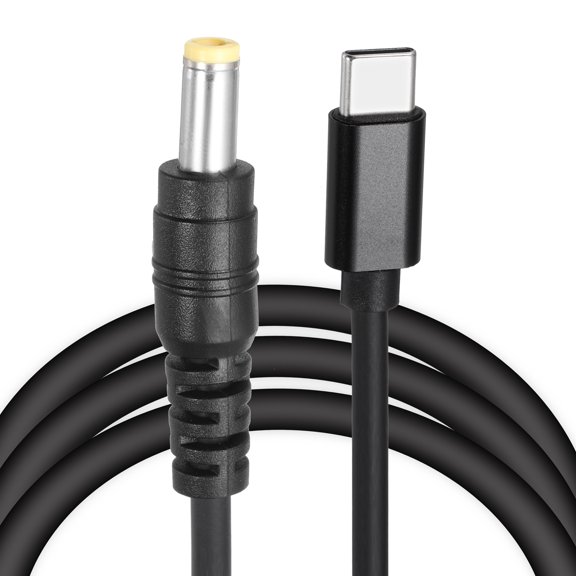 4.9FT USB C to DC PD Power Fast Charging Cable, 5.5mmx2.5mm 27W/9V DC Power Cable, Type C Input 3A Adapter Jack Converter for Router, Camera, TV Box, Desk Lamp(Black)