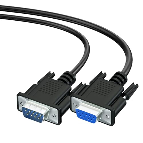 4.9Ft DB9 RS232 Serial Cable, DB9 9-Pin Male to Female Extension Straight Through Cord for Data Communication,TV, Display,Projector, Laptop