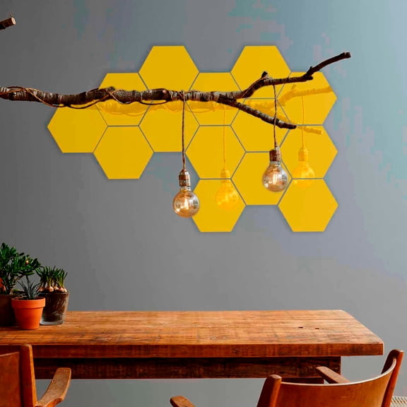 4.9Inch Hexagon Mirror Paste Acrylic Mirror Wall Paste Three Dimensional Wall Paste Home Peel and Stick Wallpaper Boho, Wall Decals Clearance Under $5.00