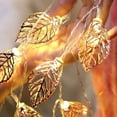 thumbnail image 1 of 4.9ft 10LED Rose Gold Metal Leaves Lights Battery Powered Fairy String Lights Indoor Decorative Lights for Holiday Christmas Wedding Party Home Decoration (Warm White), 1 of 8